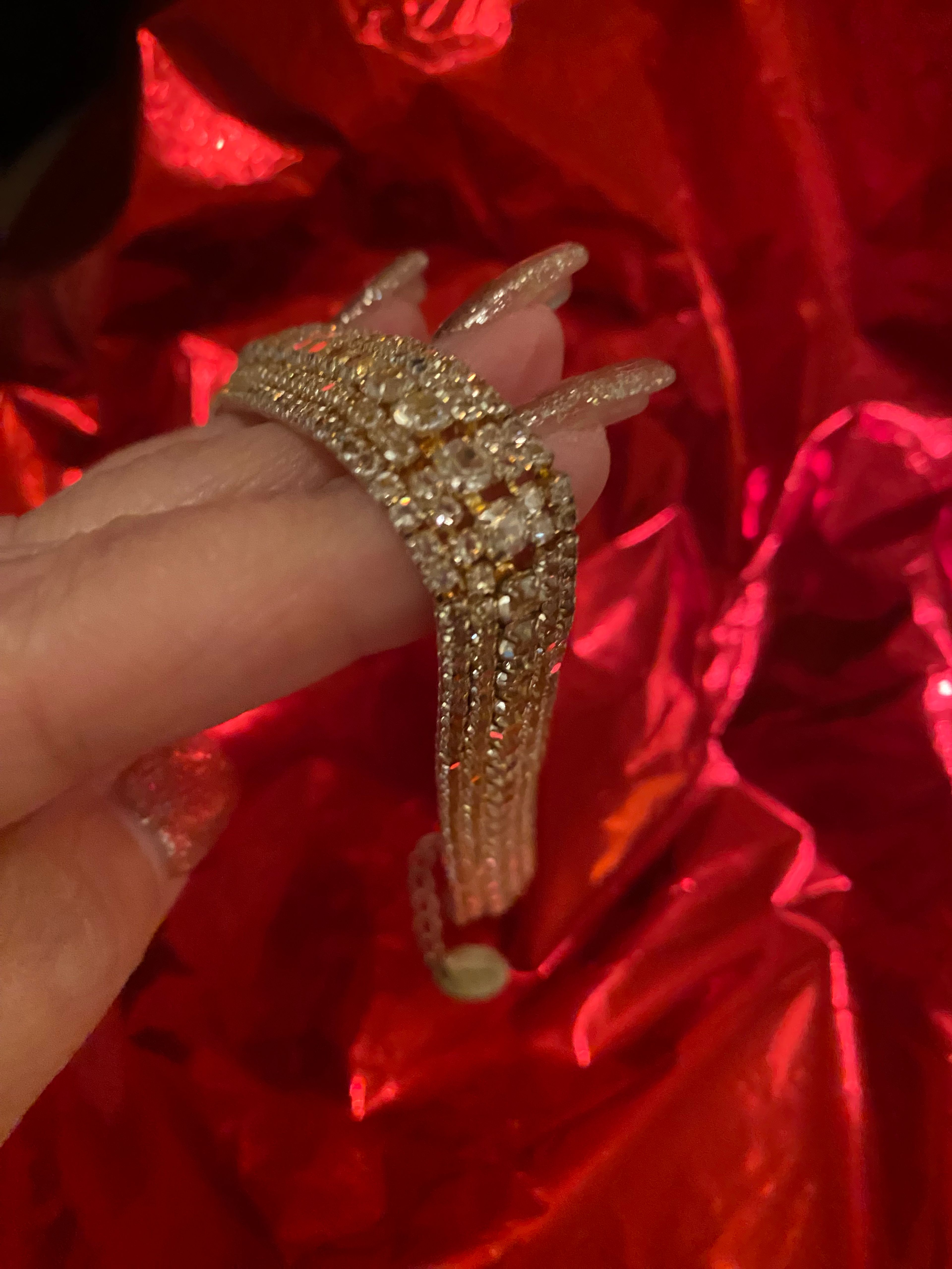 Gold Tone CZ Tennis Bracelet - Image 3