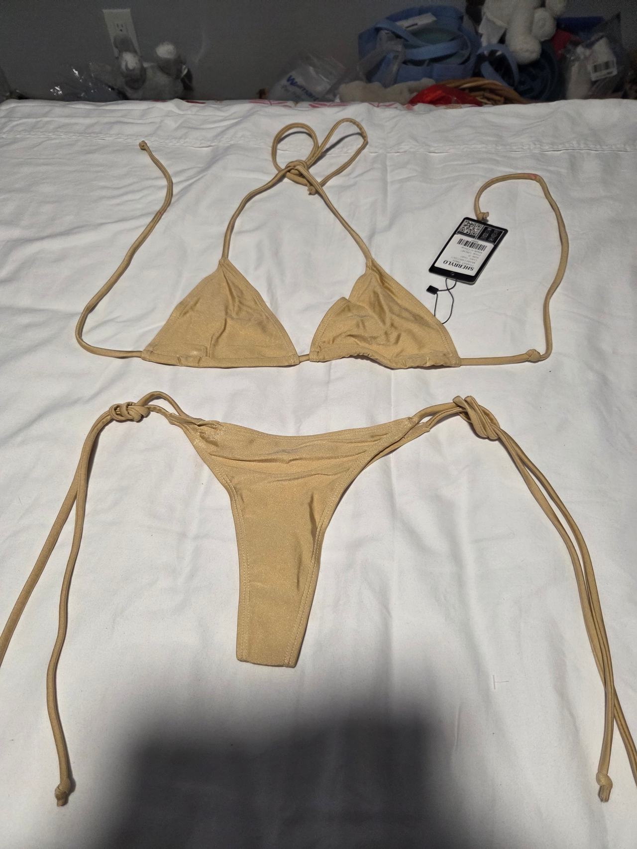 Fashion Nova Shimmer Triangle Bikini Set