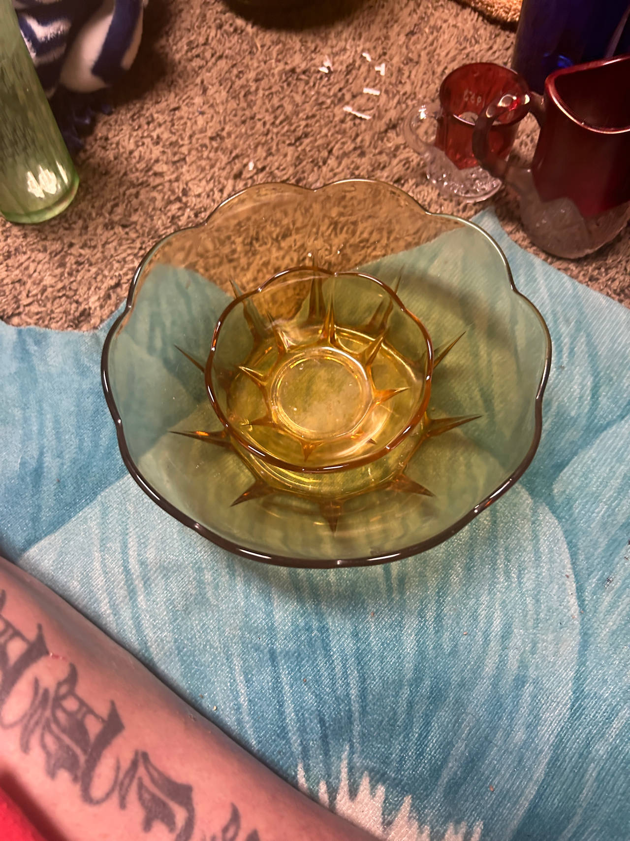 Amber Depression Glass Bowls