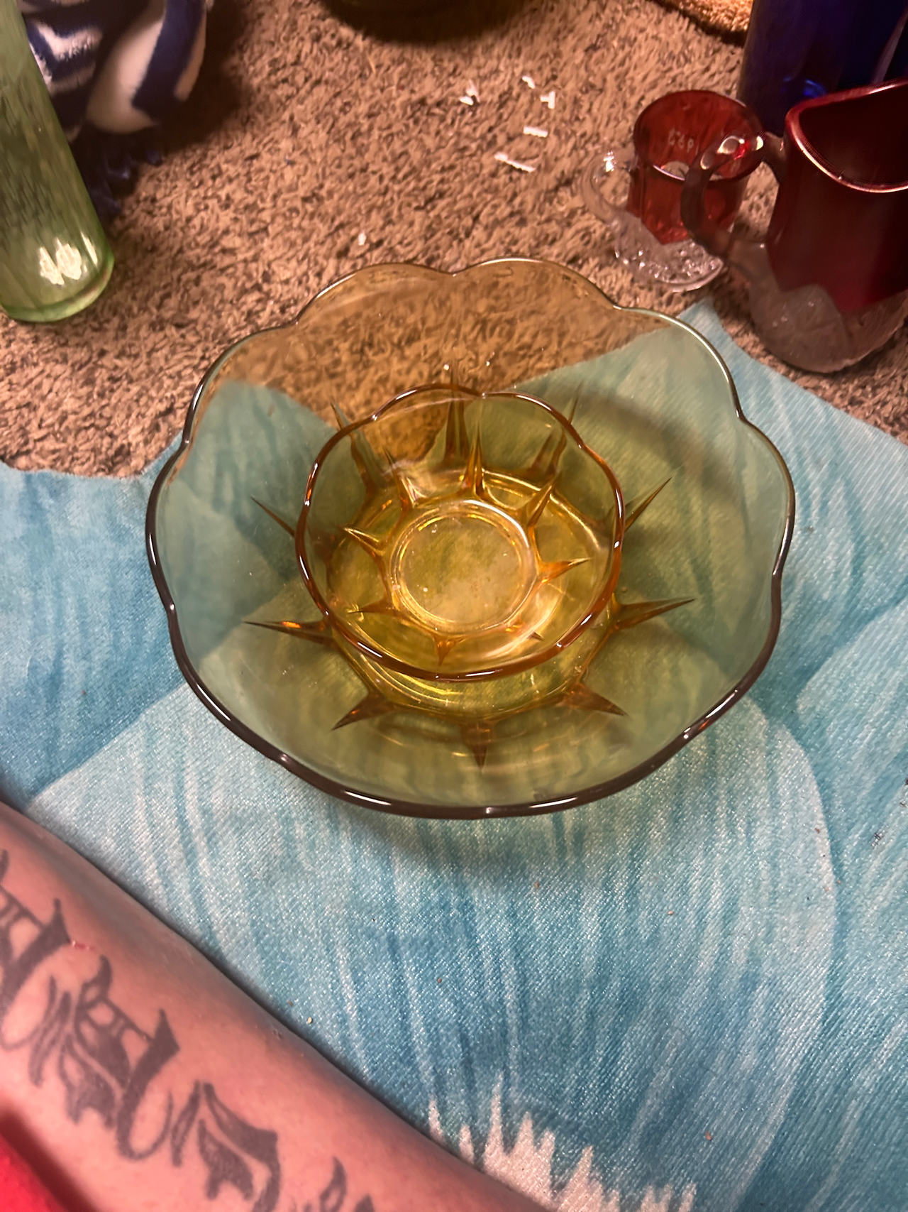 Amber Depression Glass Bowls