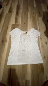 Women's White Short Sleeve T-Shirt with cool back - Image 2