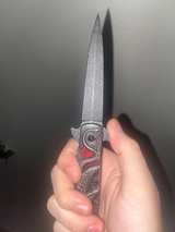 Damascus Steel Pocket Knife - Image 2