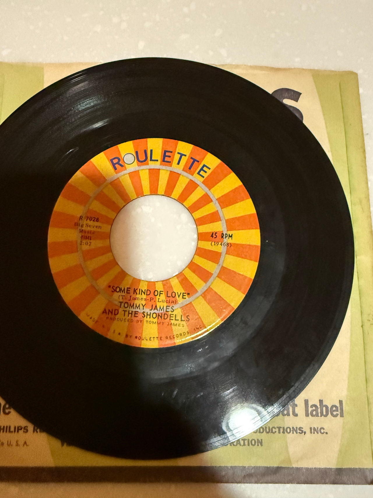 Tommy James and the Shondells - Some Kind of Love 7" Vinyl Single