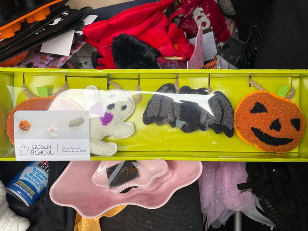 Halloween Felt Garland 6ft Pumpkin Ghost Bat