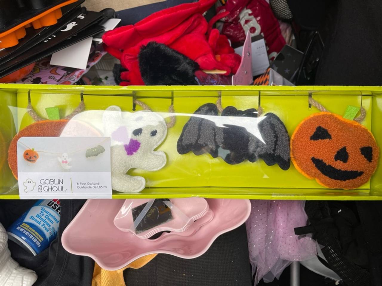 Halloween Felt Garland 6ft Pumpkin Ghost Bat