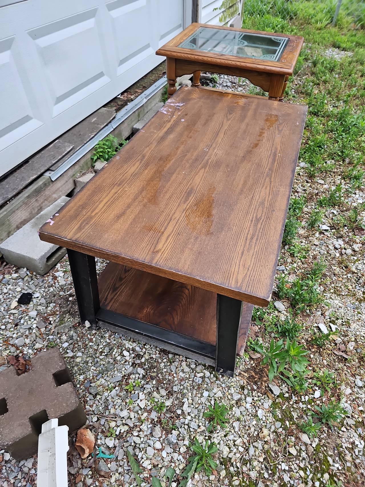 Industrial Coffee Table with Storage Shelf