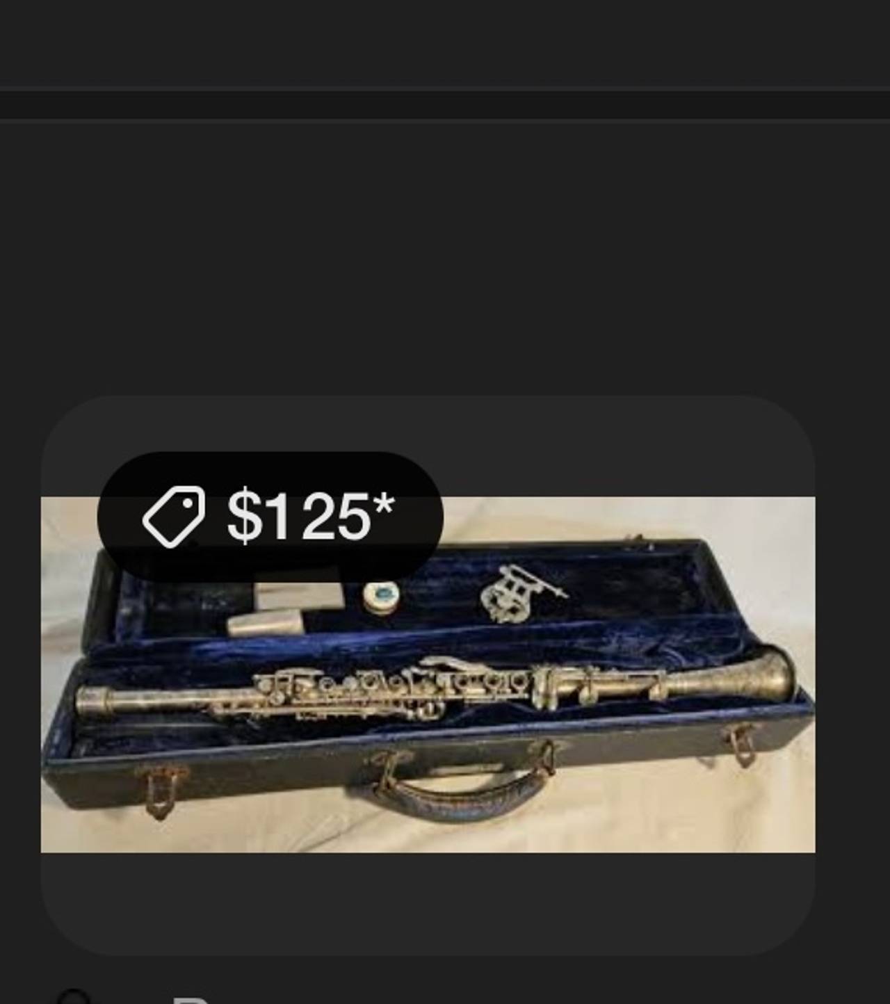 Vintage Metal Clarinet with Case