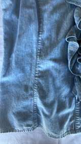 Lauren Ralph Lauren Sleeveless Ruffle Front Denim Shirt - Image 3