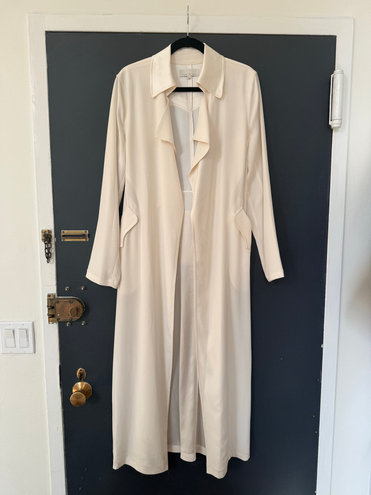 Fleur du Mal White Trench Coat Sz M