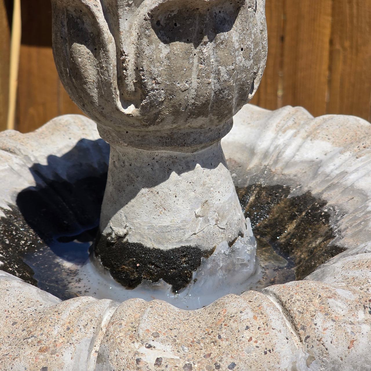 3-Tier Scalloped Concrete Garden Fountain