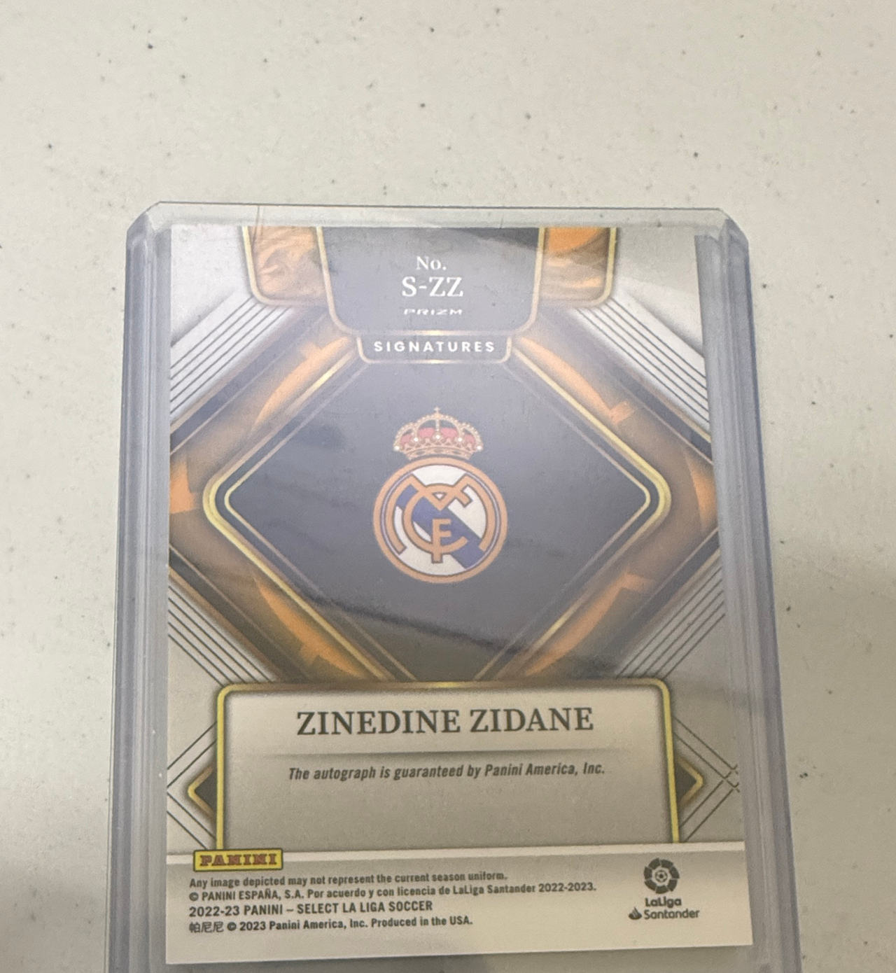 Zinedine Zidane 2022-23 Panini Select La Liga Signatures Autograph Card S-ZZ