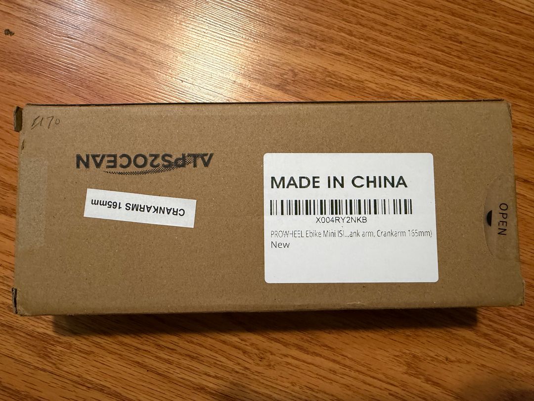 Prowheel Ebike Mini ISIS Crankarm 165mm for Bafang