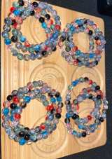 Multicolor Crackle Glass Bead Stretch Bracelets - Image 4