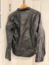 Hard Edge Men's Faux Leather Hooded Racer Jacket Black - Image 4