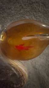 Murano Style Hand Blown Art Glass Bird Figurine Amber Head Speckled Body Vintage - Image 5