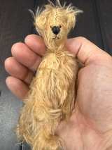 Small MOHAIR JOINTED Baby Brown Bear Plush Tiny - Image 4
