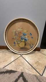 Vintage Round Framed Floral Still Life Art - Image 2