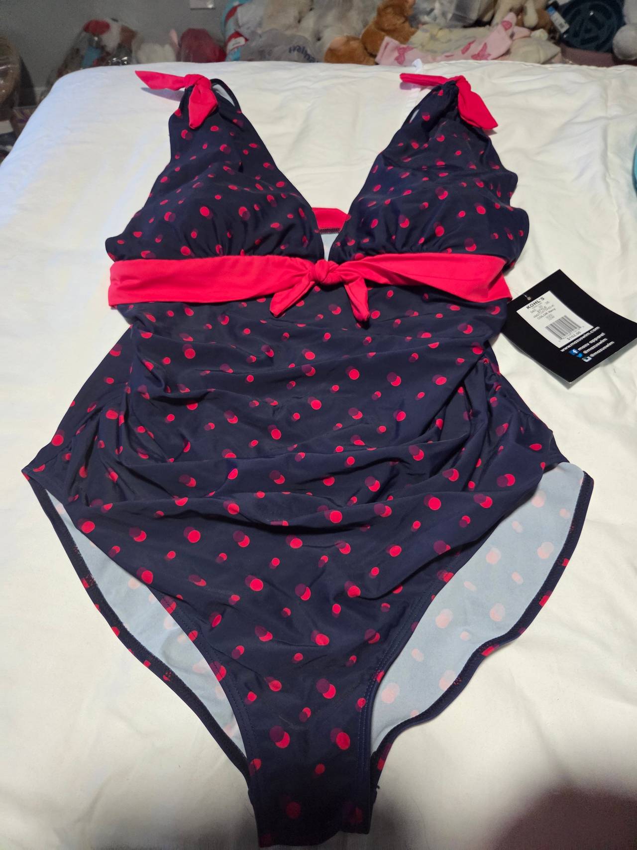 Croft & Barrow Polka Dot One-Piece Swimsuit
