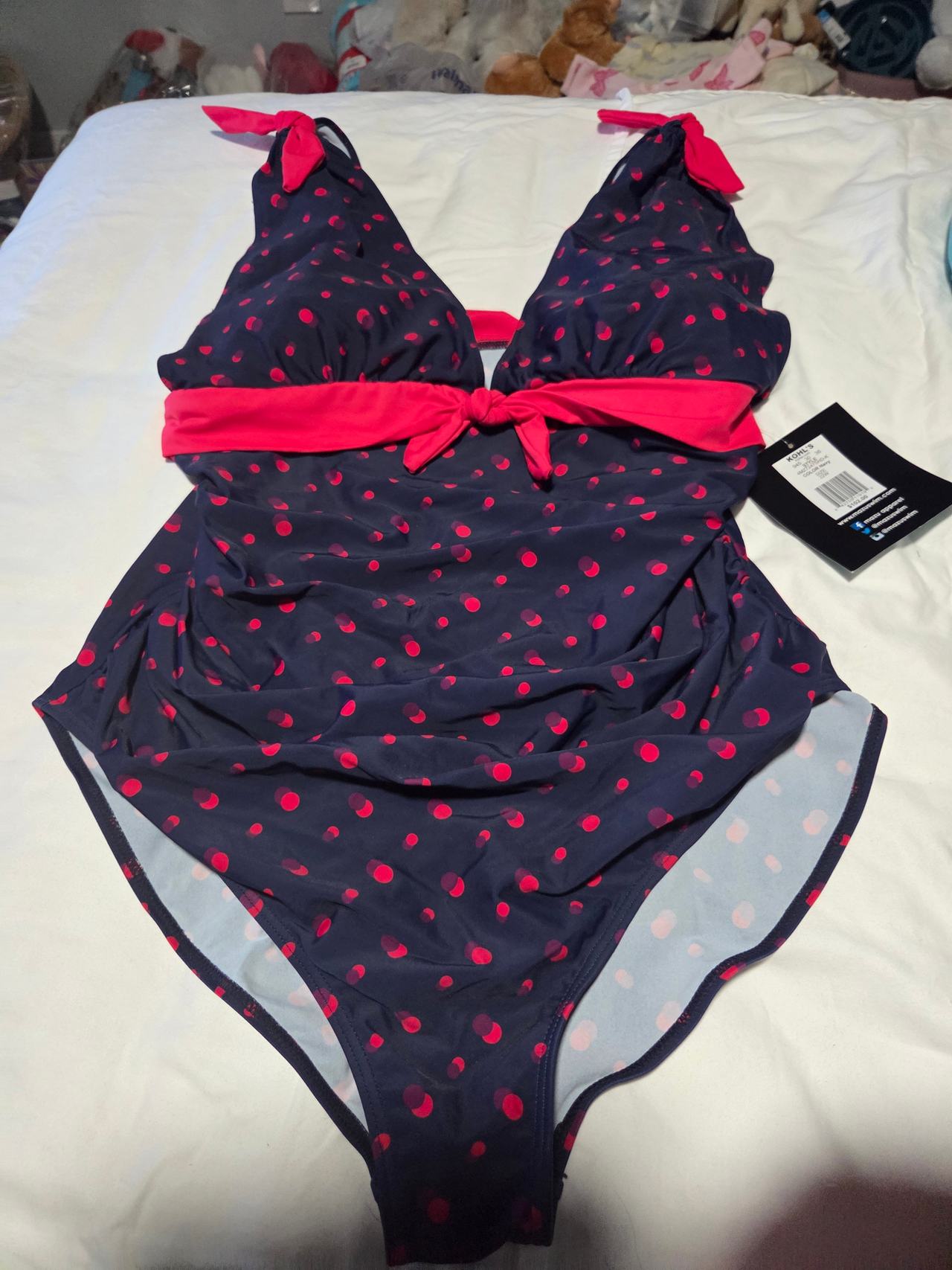Croft & Barrow Polka Dot One-Piece Swimsuit