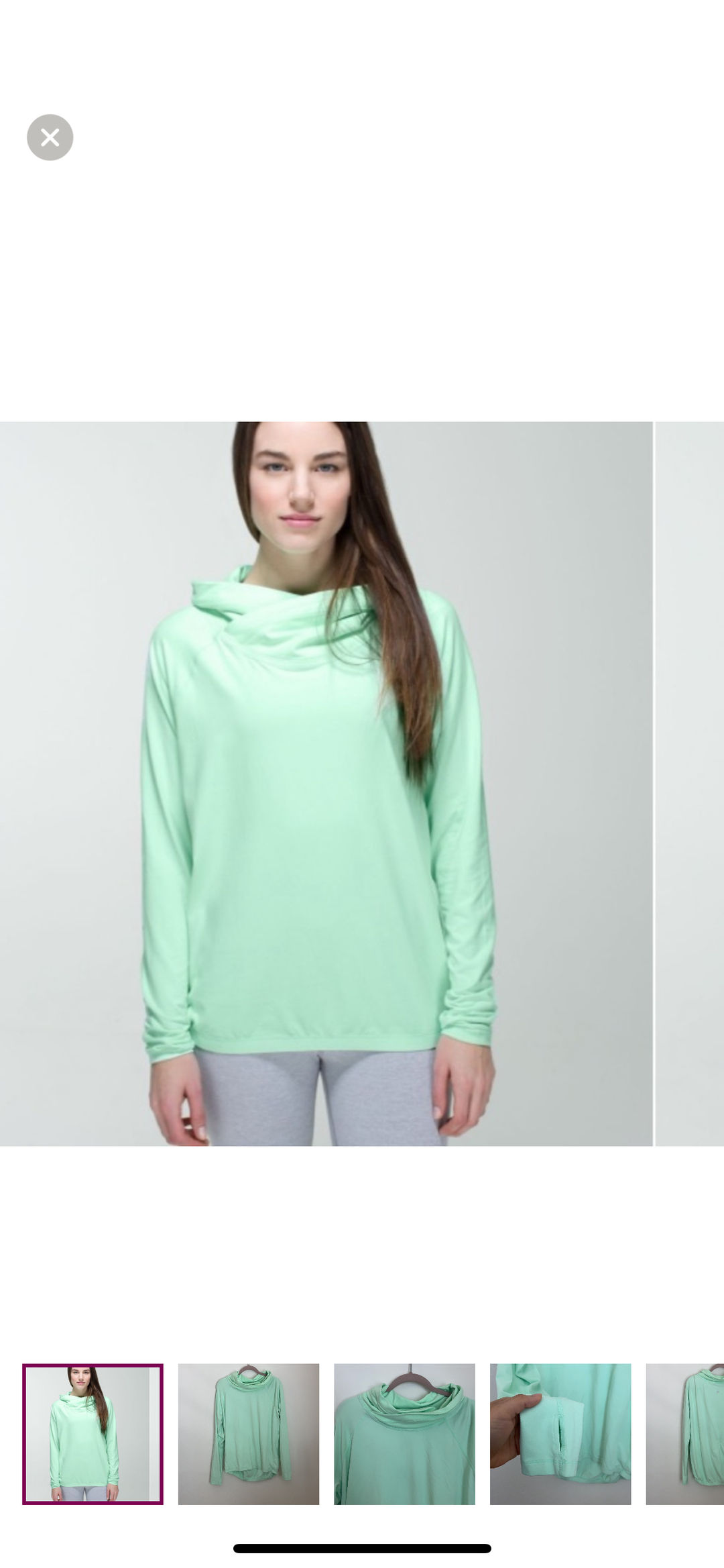 lululemon athletica Mint Green Cowl Neck Sweater