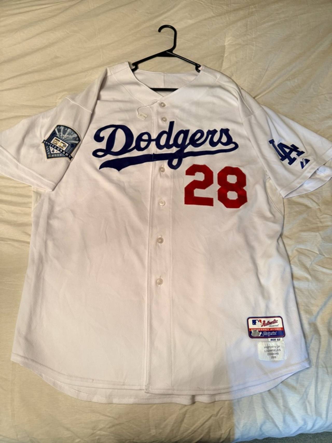 Los Angeles Dodgers MLB White Home Jersey Game Worn