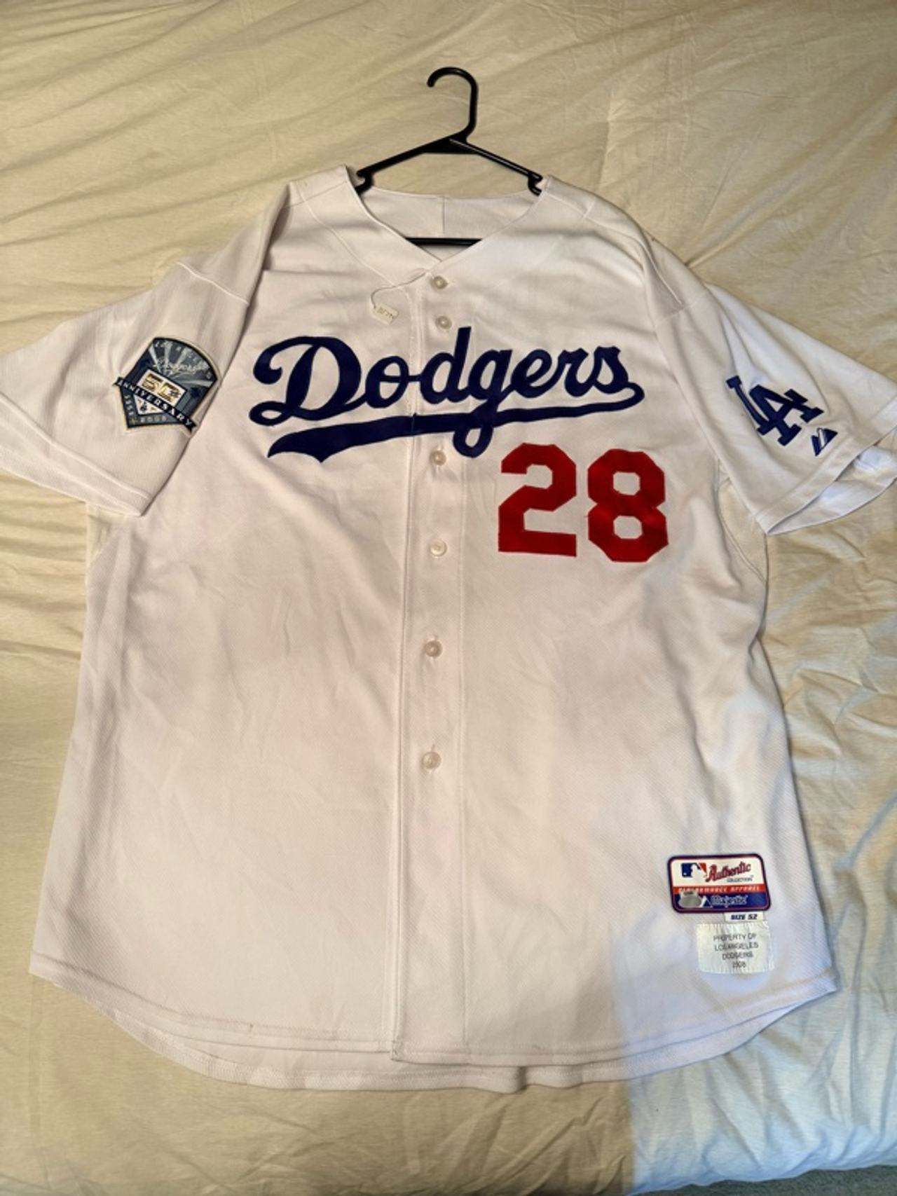Los Angeles Dodgers MLB White Home Jersey Game Worn