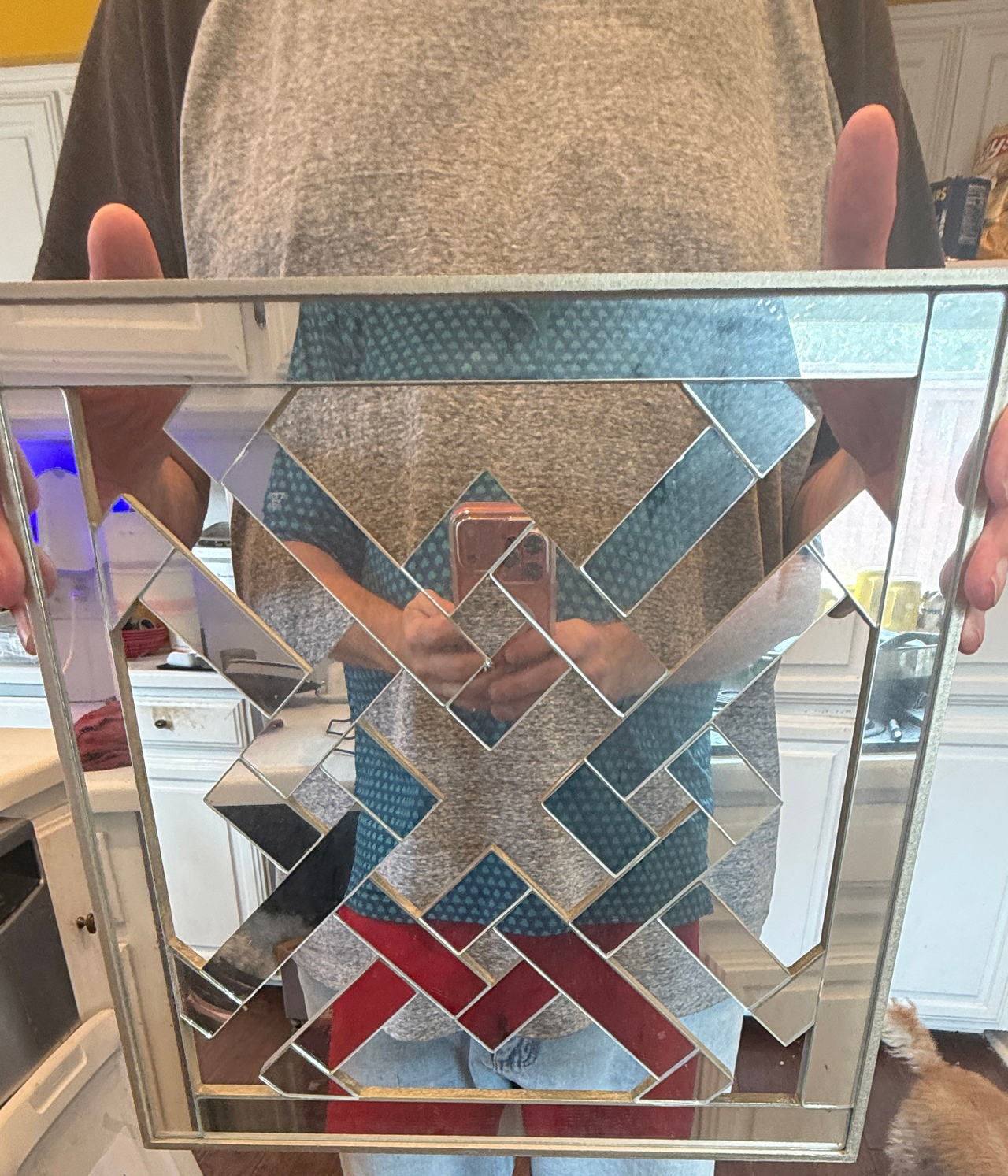 Geometric Interlocking Mirrored Wall Decor