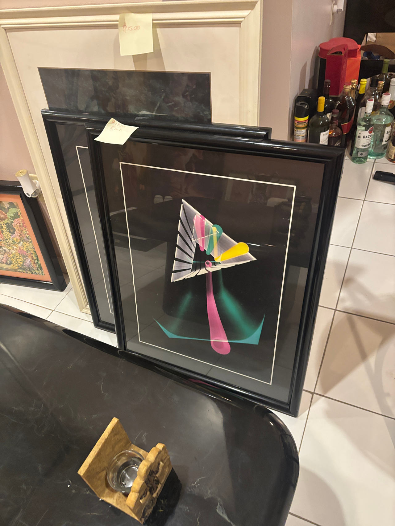 80s Abstract Geometric Framed Art