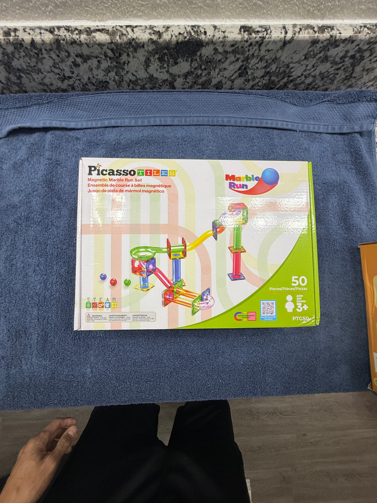 PicassoTiles Magnetic Marble Run Set 50 Piece Kit PTG50