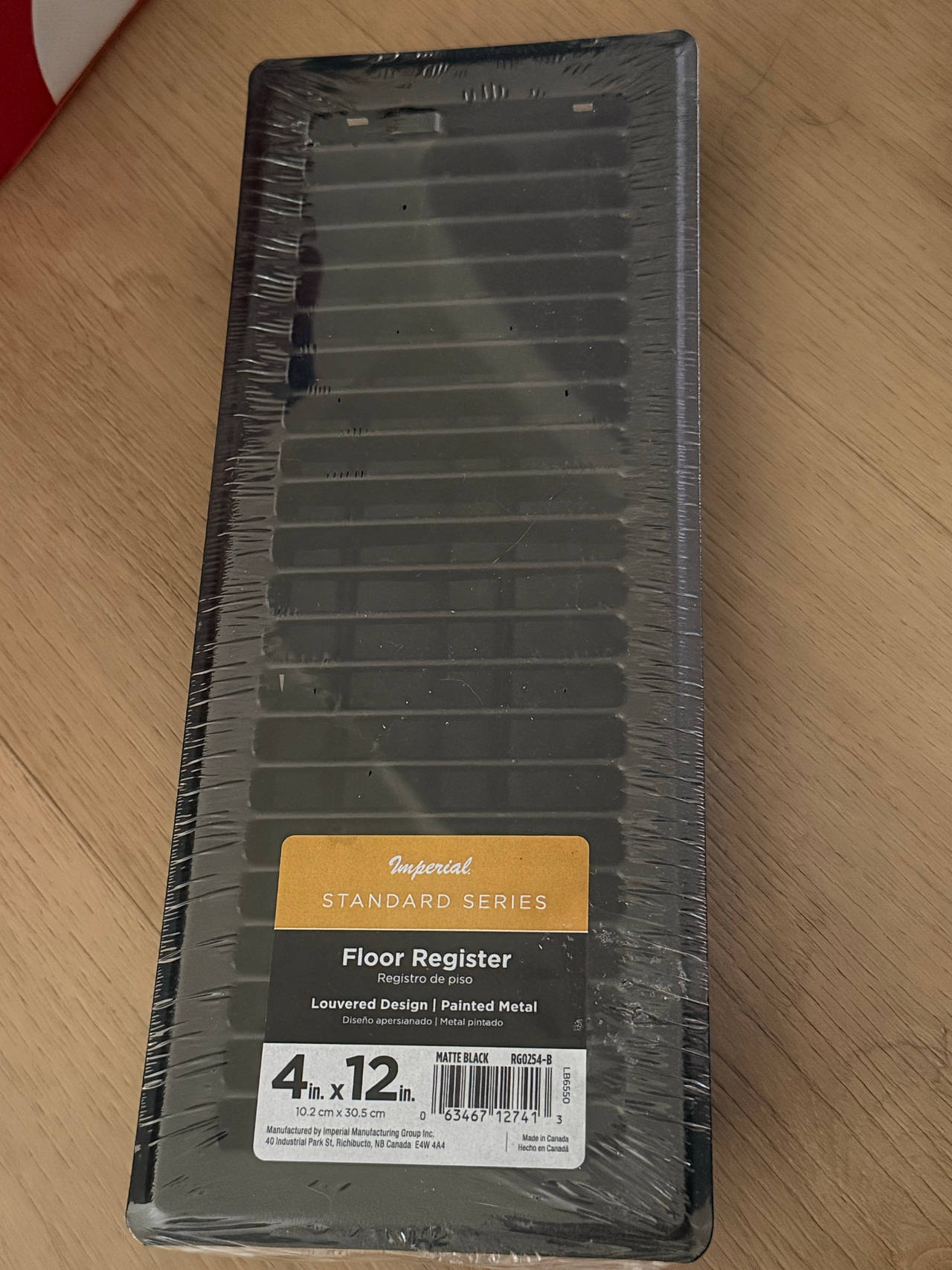 Imperial Standard Series Floor Register 4 in. x 12 in. Matte Black