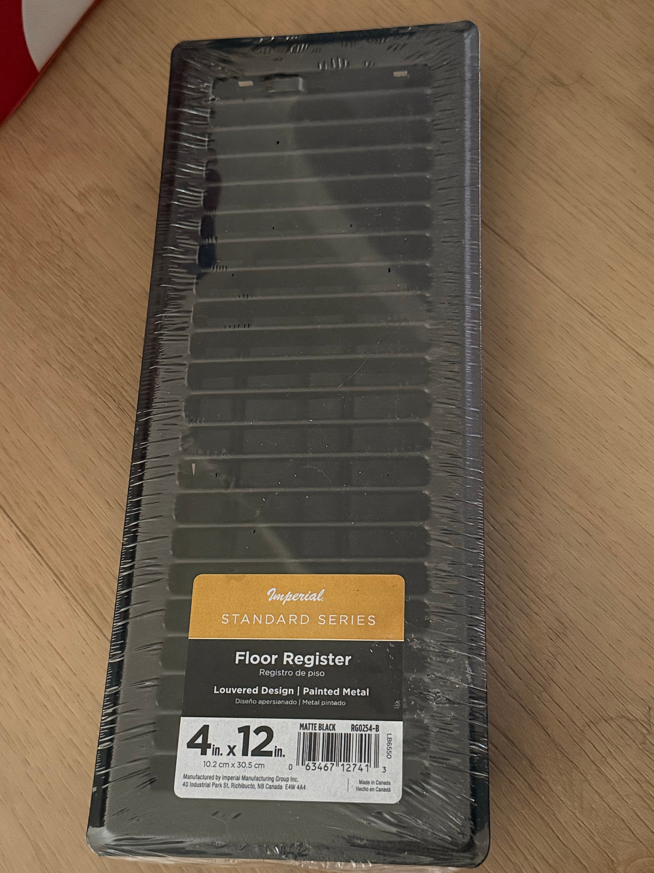 Imperial Standard Series Floor Register 4 in. x 12 in. Matte Black