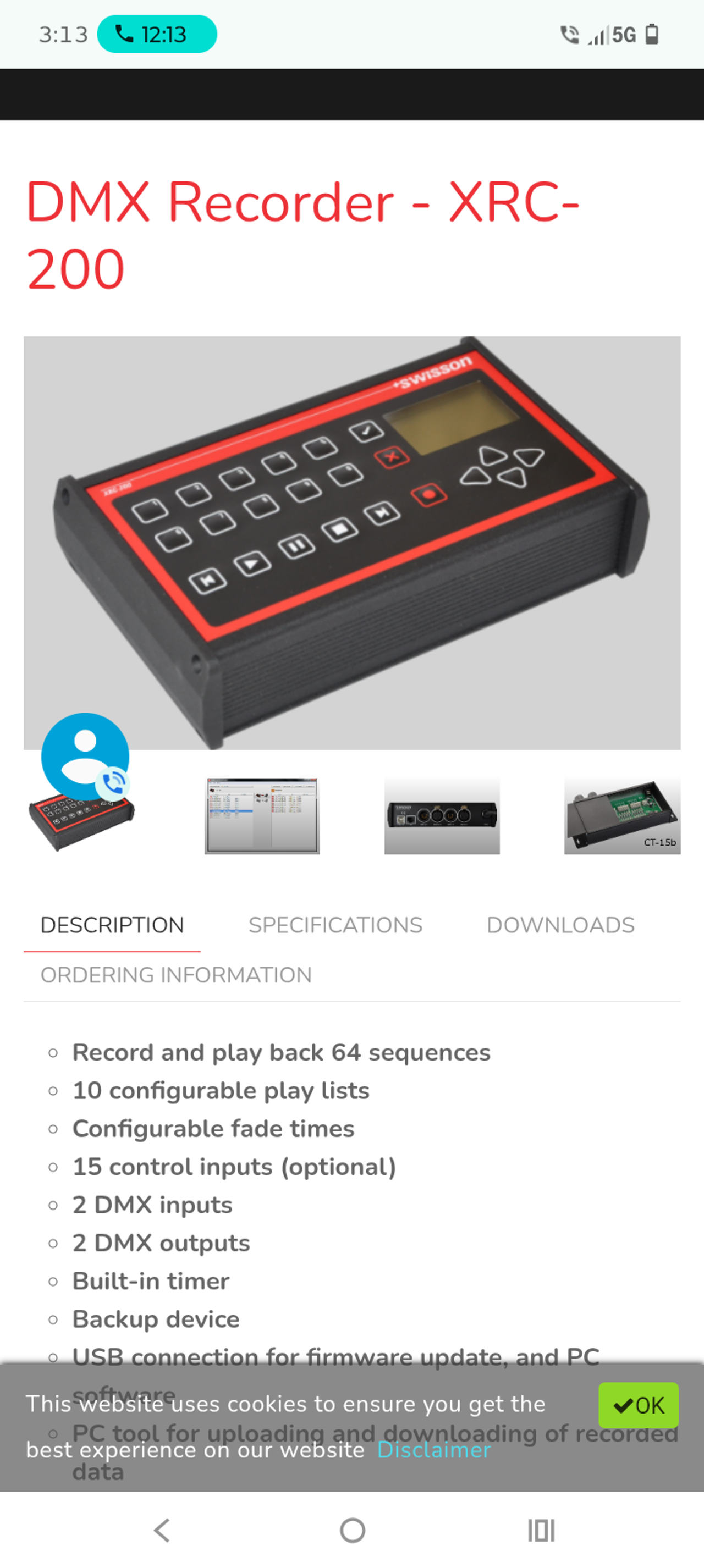 Swisson XRC-200 DMX Recorder/Show Controller