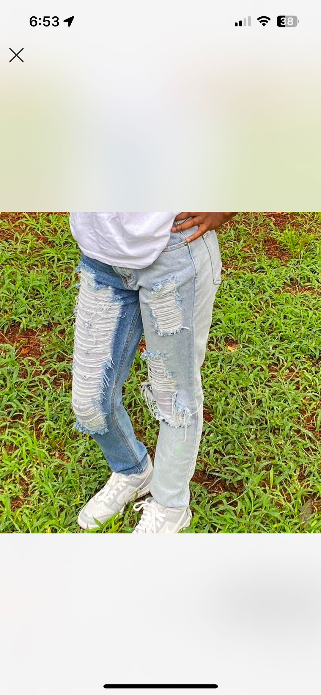 Distressed Patchwork Jeans