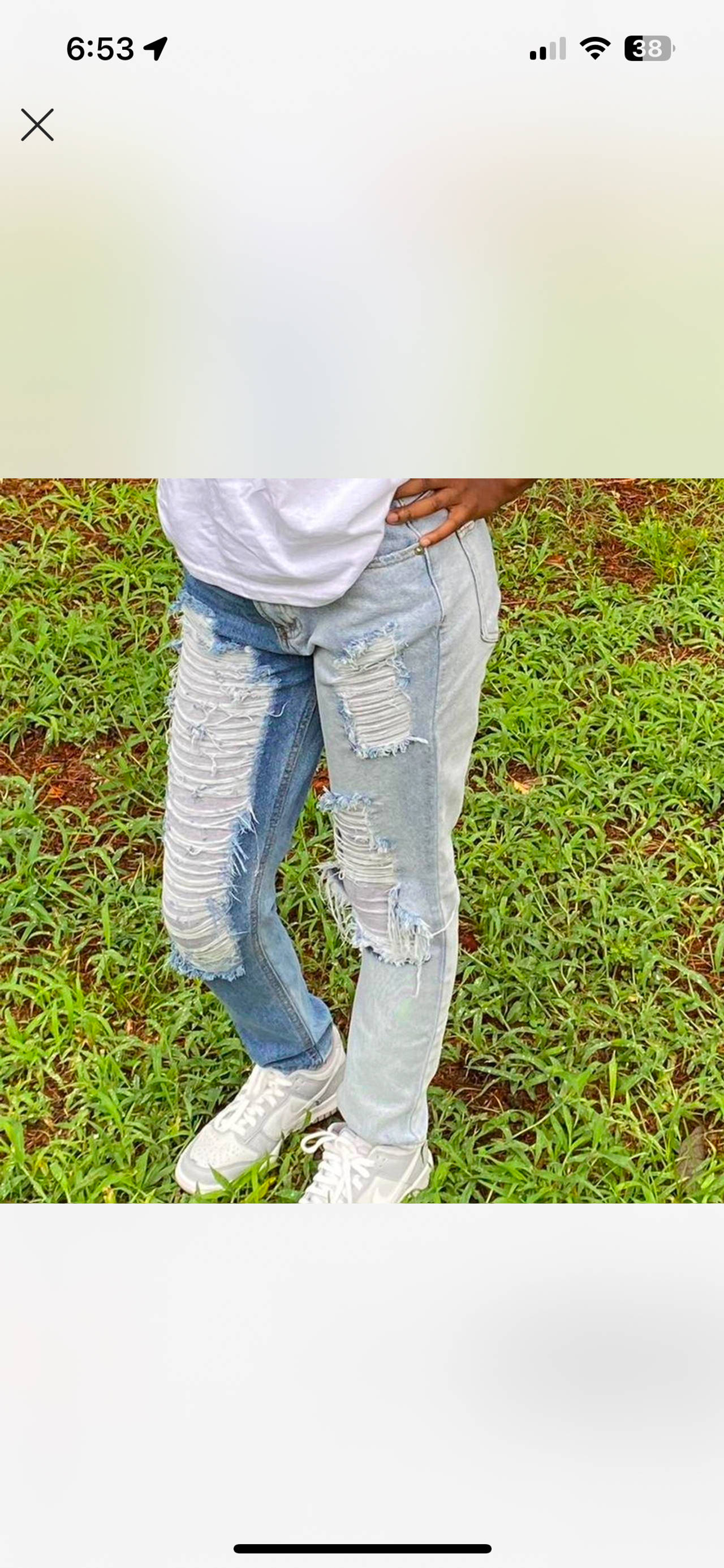 Distressed Patchwork Jeans