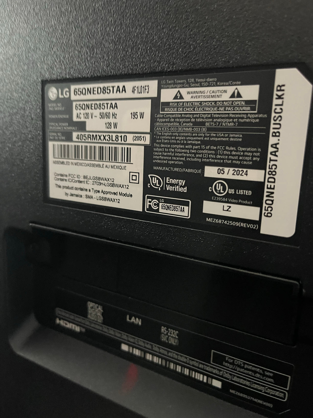 LG QNED65Series 4K Smart TV