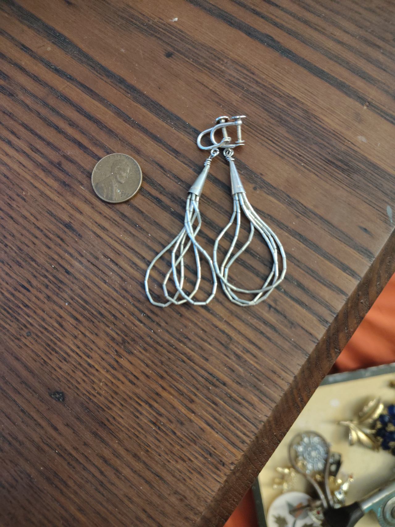 Sterling Silver Liquid Silver Multi-Strand Dangle Earrings