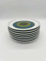 Set of 8 Vintage Sango Aquarius Apollo 204 Salad Plates Japan Blue Green - Image 4