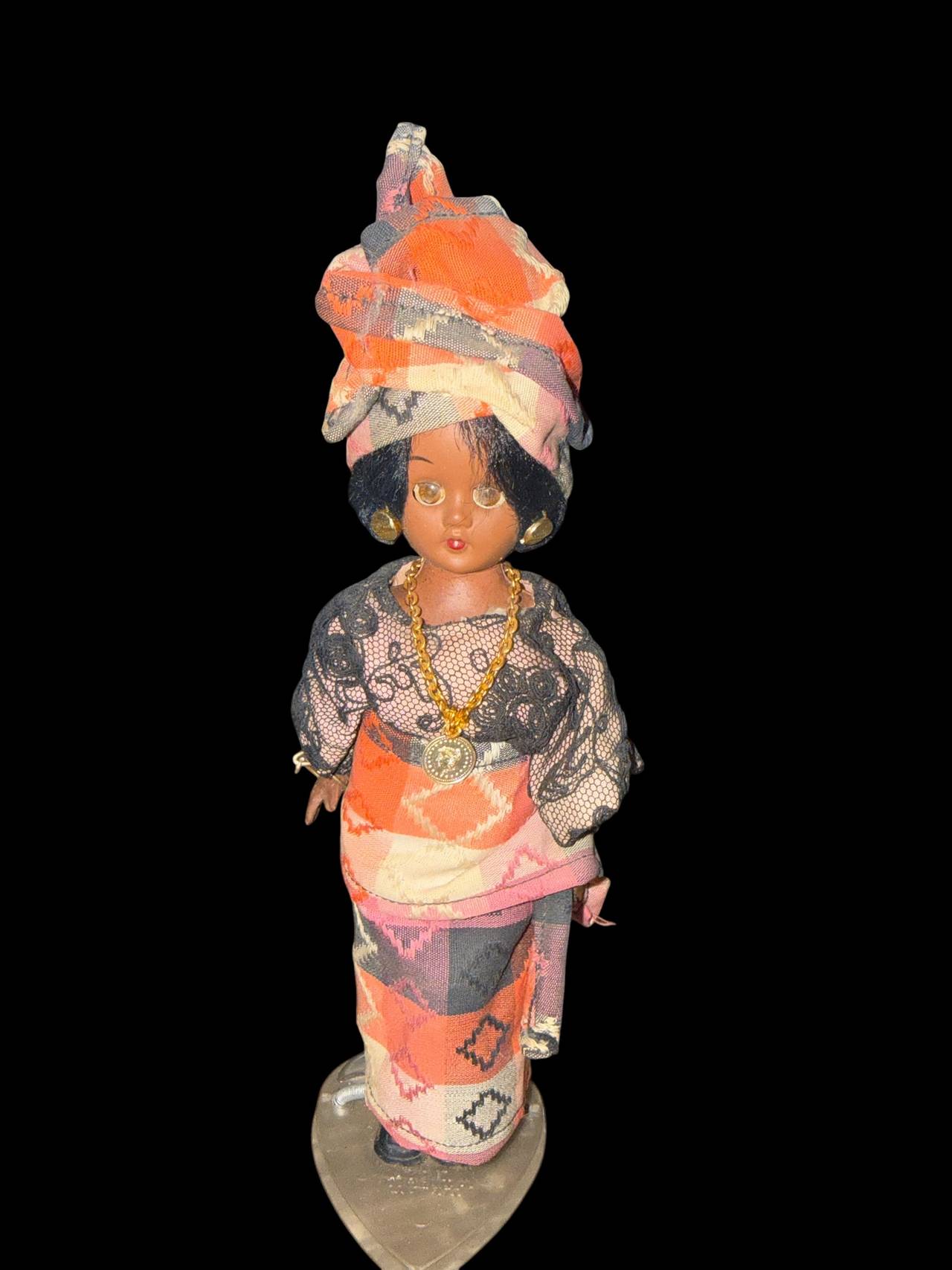 Vintage African Souvenir Doll with Sleep Eyes