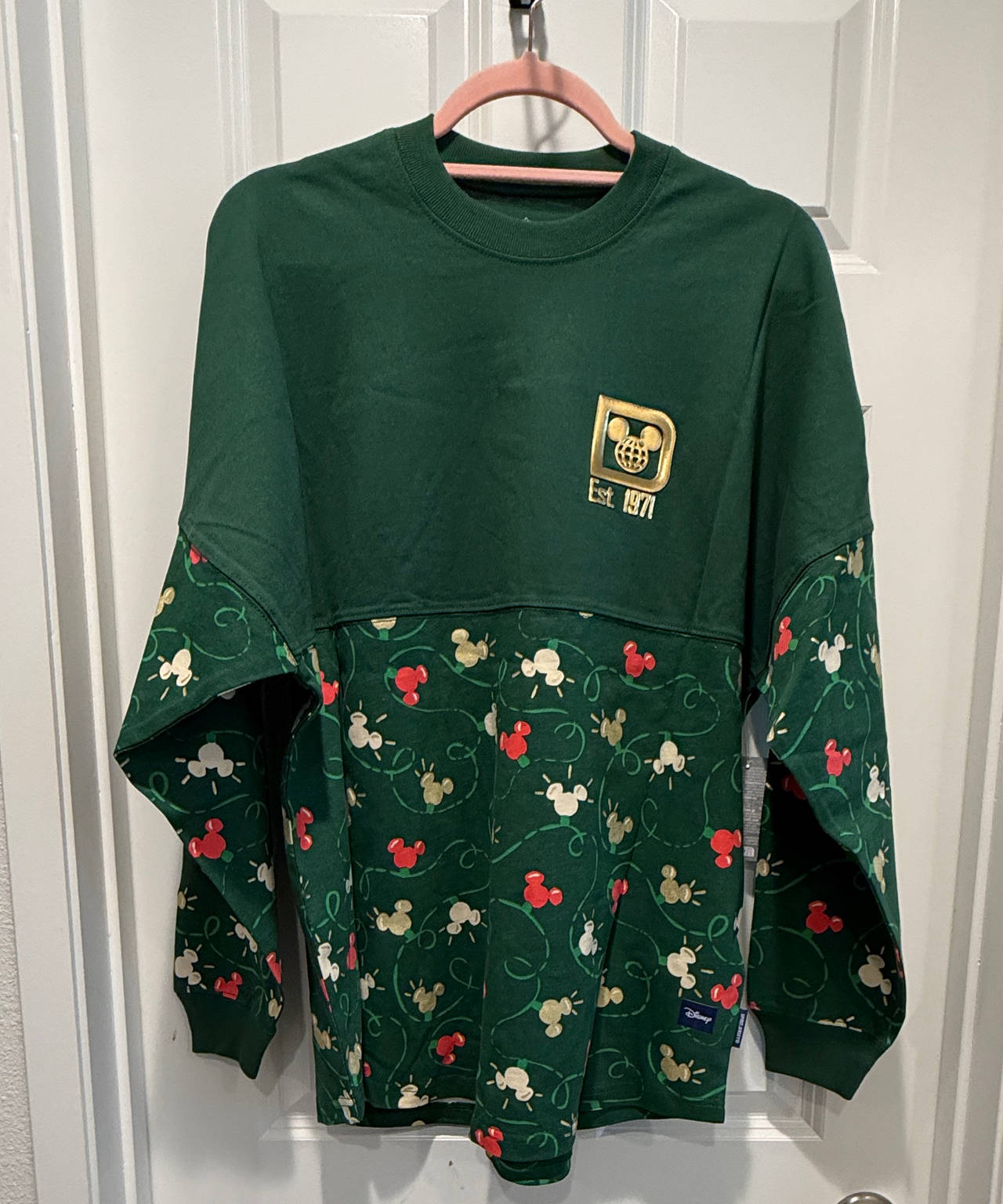 Disney World Christmas Lights Spirit Jersey Green