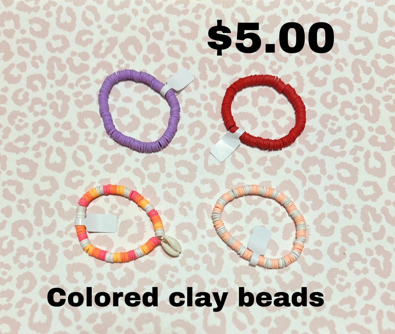 Colored Clay Bead Bracelets