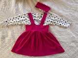 Toddler Girl 3-Piece Magenta Heart Dress Set 2T - Image 5