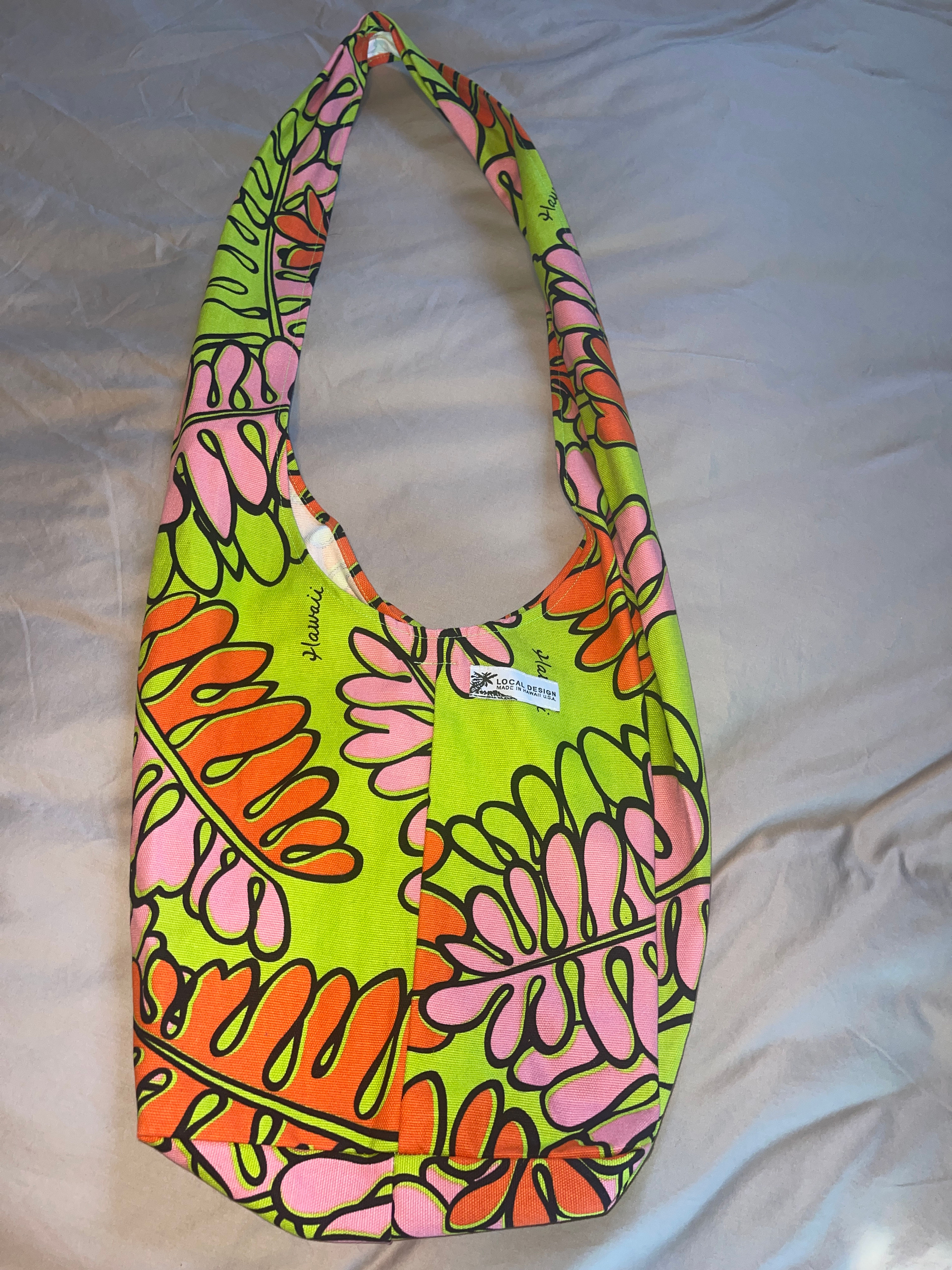Made in Hawaii by Local Design Bright Hobo Bag EUC 