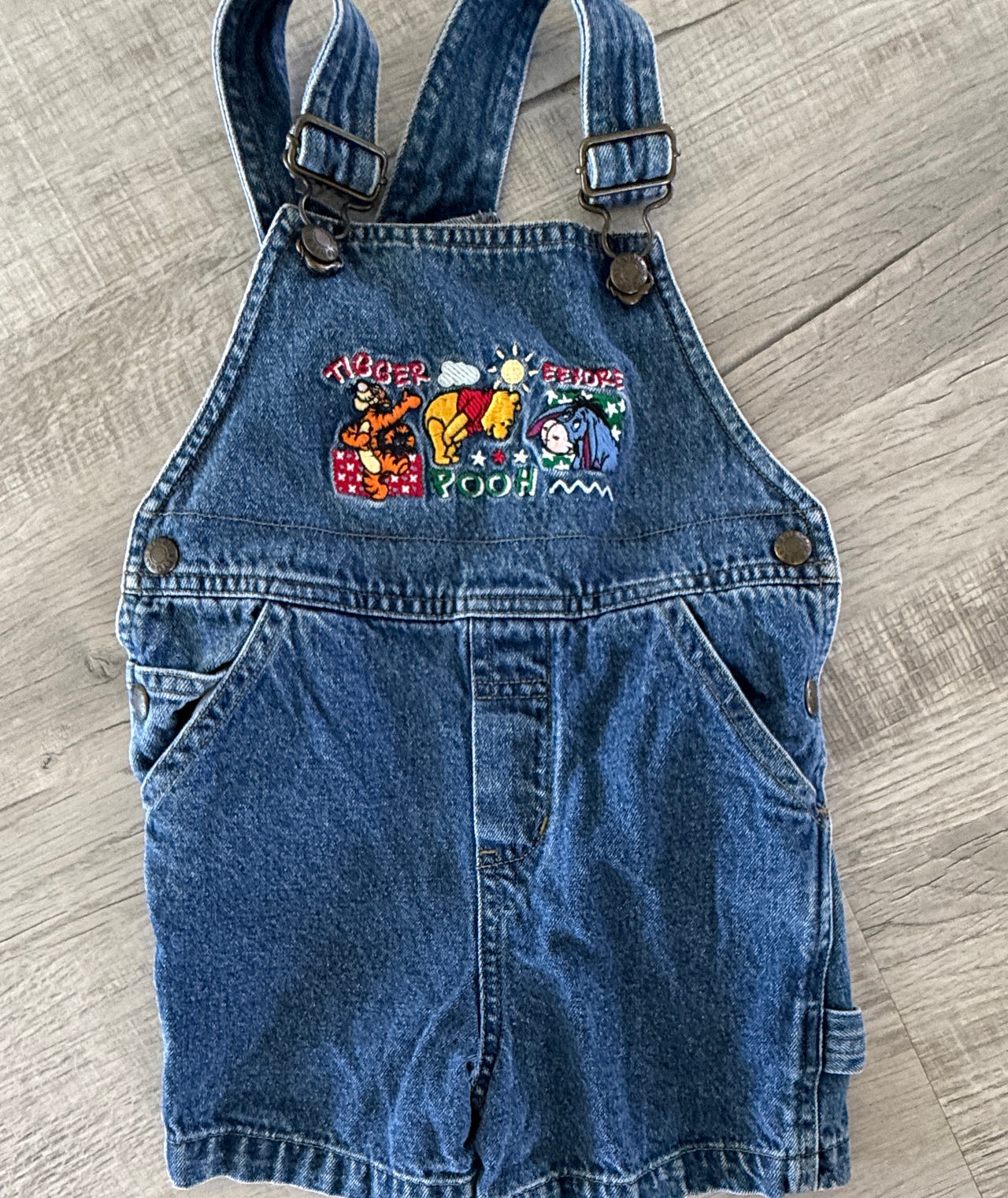 Disney Winnie the Pooh Embroidered Denim Overalls