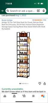 JOZ 7- Tier Foldable Metal Shoe Rack - Black - Image 1