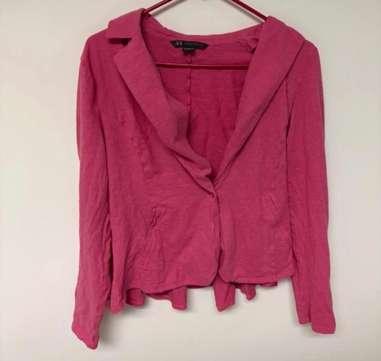Armani Exchange Women's Pink Cotton Blazer