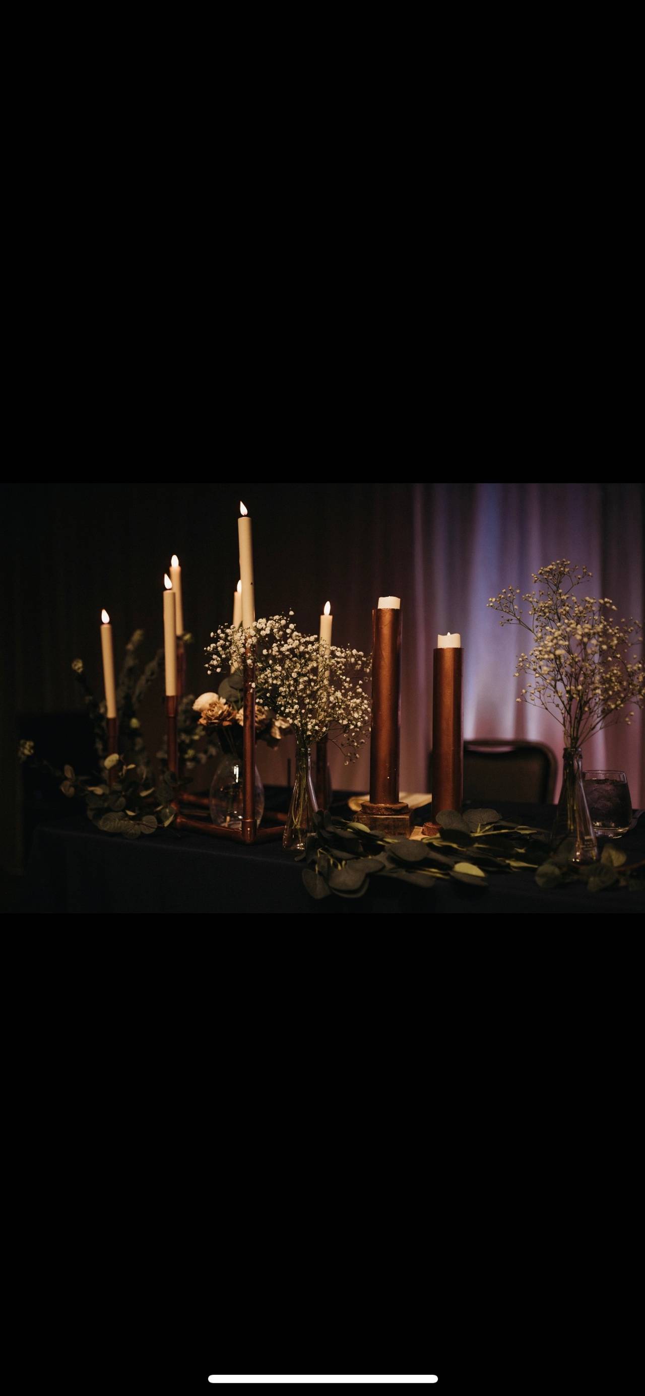 Copper Multi-Stem Taper Candle Holder Centerpiece