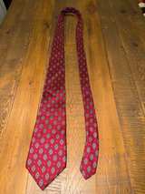 Christian Dior Silk Tie Vintage Maroon Diamond Pattern Mens Dad Fathers Day Gift - Image 3