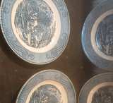 Royal China Currier & Ives Blue Dinner Plates - Image 3