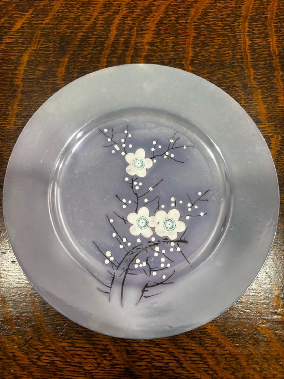 Japanese Lusterware Cherry Blossom Bread Plate – Blue