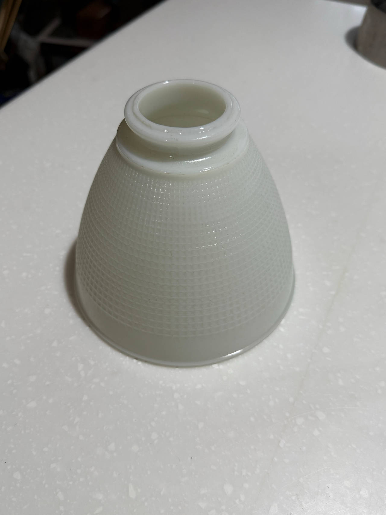 Vintage Milk Glass Waffle Pattern Lamp Shade